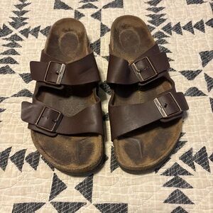 Birkenstock Men’s - Brown Double Strap Sandals size 42 (9-9.5 USA)